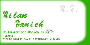 milan hanich business card